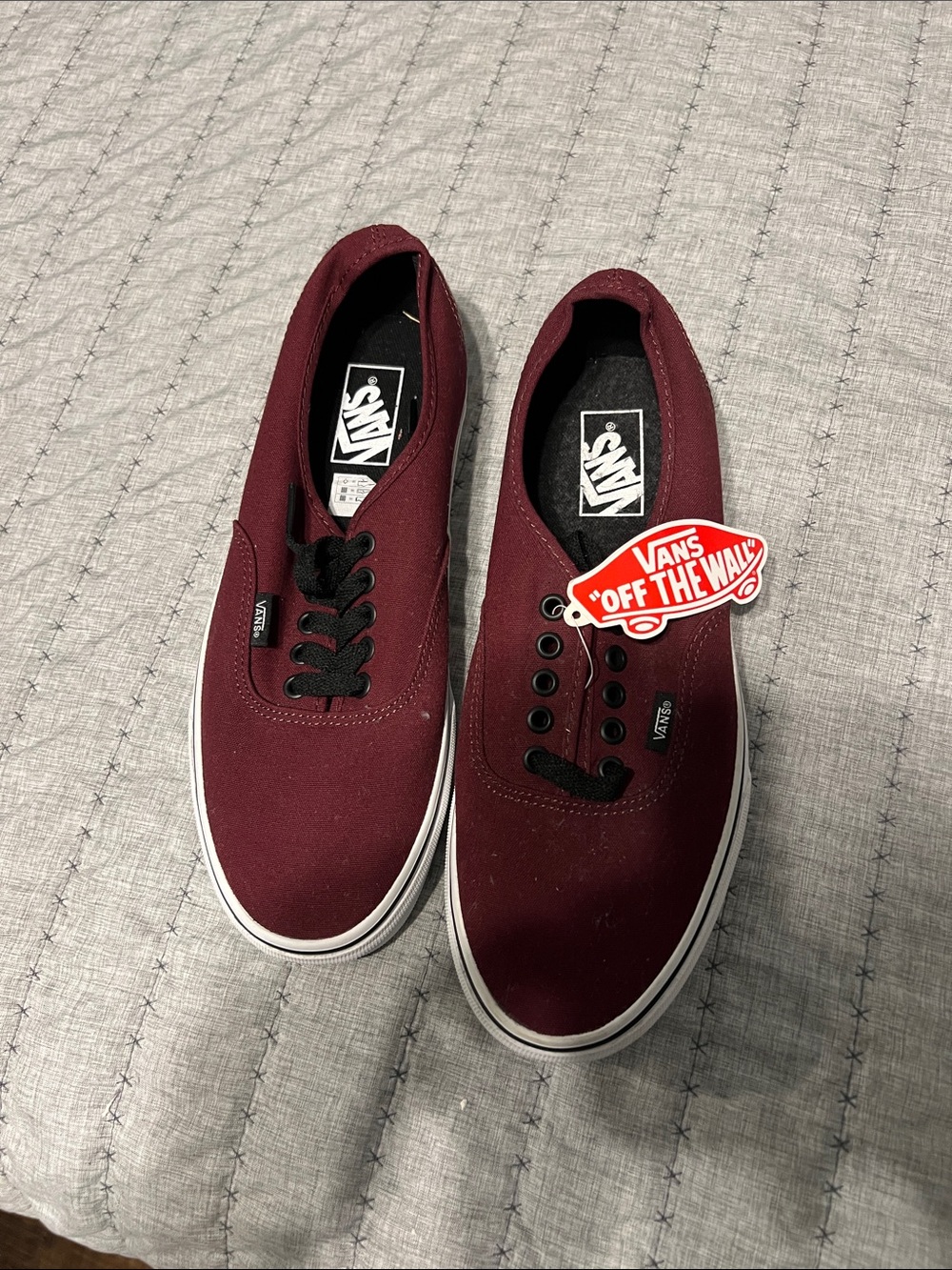 Vans Authentic Low-Top Sneakers in Maroon and Black